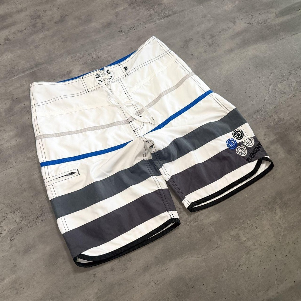 Y2K 2000's 00's Element Baggy Relax Fit Wide Legged Stripped Baord Short's